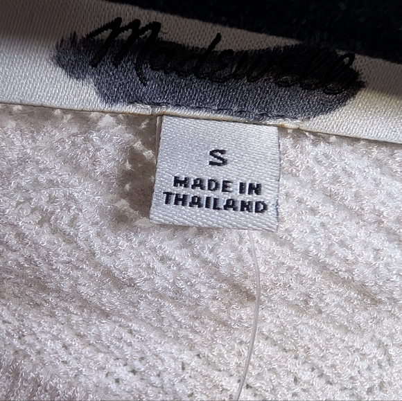 Madewell Signature Knit Pointelle Cardigan S Heather Gray Oat NX204 Coquette - Picture 6 of 12